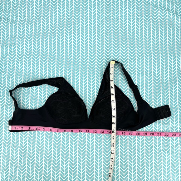 DKNY Black Lace Comfort Wireless Lightly Padded Plunge Bralette, Small - Picture 15 of 16
